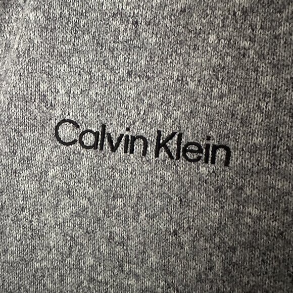 Calvin Klein โข Menโs Full Zip Embroidered Logo Sweatshirt โข Light Grey โข Size XL - Picture 10 of 10